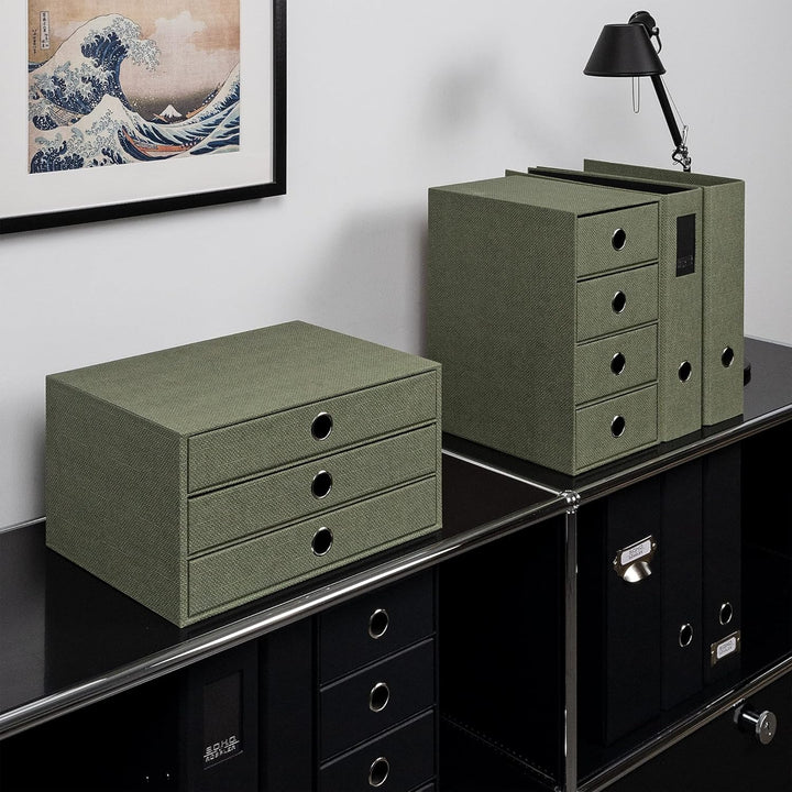 Rössler SOHO 3er Schubladenbox A4 aus Papier | Büro Organizer Schreibtisch| Schubladen Organizer Bür
