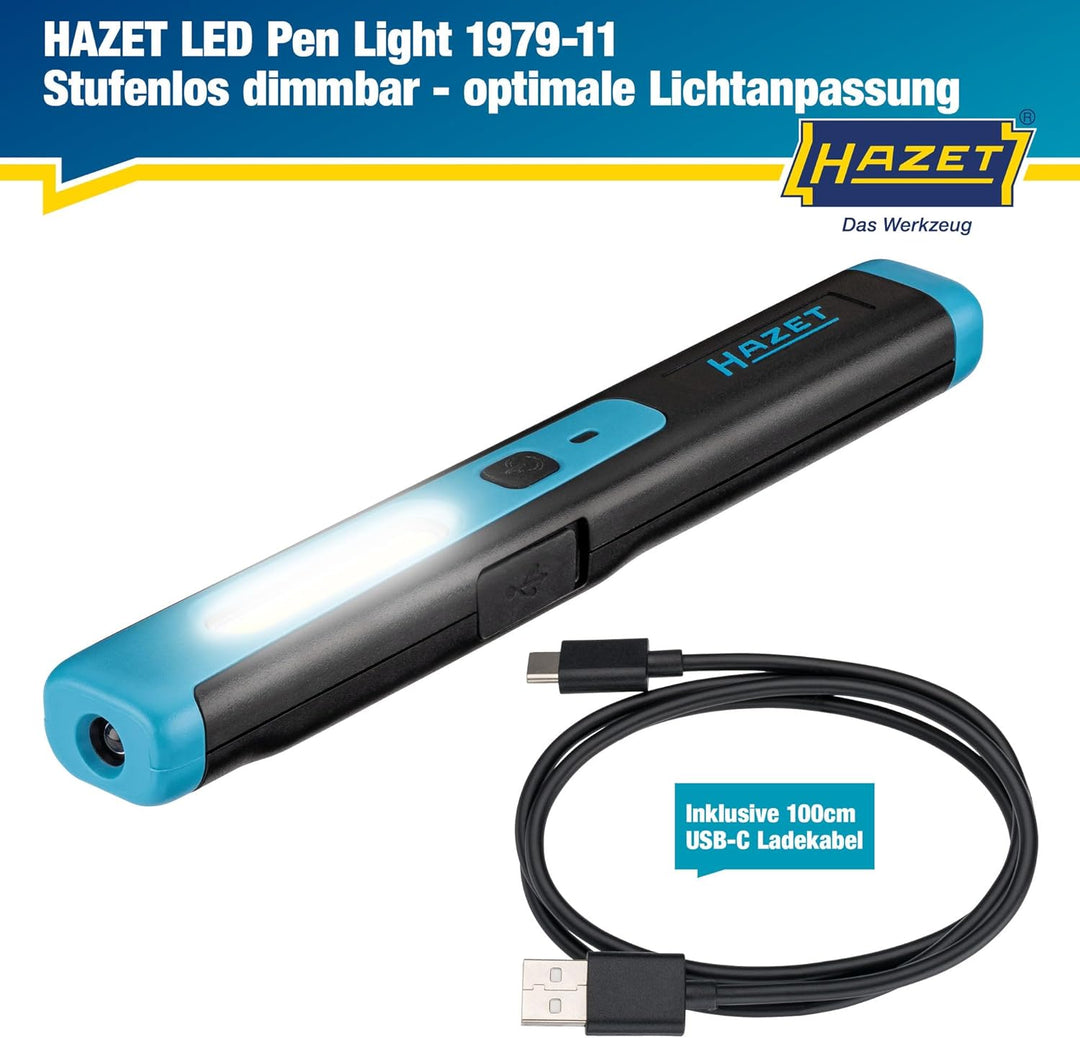 HAZET LED Stiftlampe 1979-11 | kleine & kompakte Werkstatt-Lampe mit hoher Leuchtleistung, stufenlos