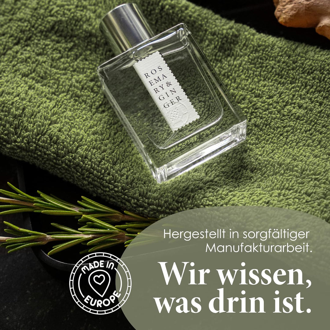 Jean & Len Rosemary & Ginger Eau de Parfum, würzig-frischer Duft nach Rosmarin & Ingwer, hergestellt