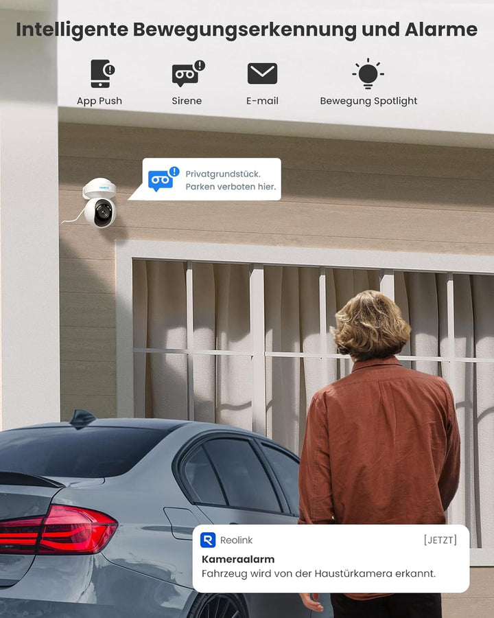 Reolink 5MP PTZ Überwachungskamera Aussen, 3X Optischer Zoom, 2,4/5GHz WLAN Kamera Outdoor mit Perso