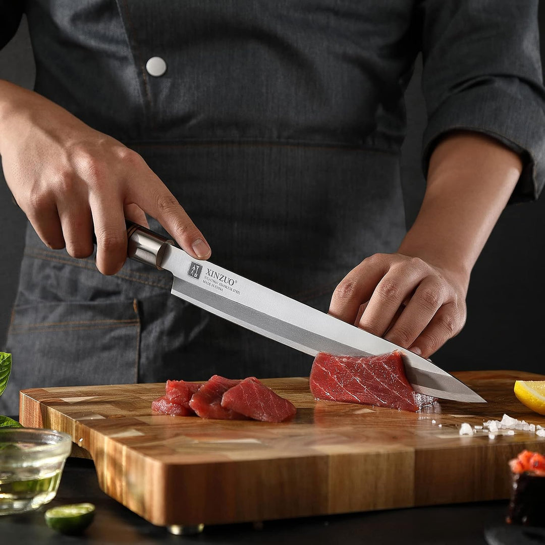 XINZUO 30cm Sashimi Messer X7Cr17MoV Edelstahl, Traditionelles japanisches Kunsthandwerk Yanagiba Fi