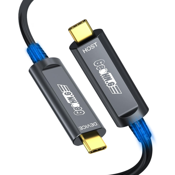 Glasfaser USB C auf USB C Kabel 10M, 10Gbps USB 3.2 High-Speed Datenübertragung Aktives Optisches US