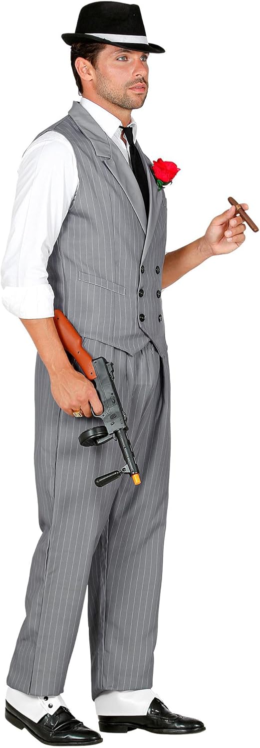 WIDMANN 10251 COSTUME UOMO GANGSTER S GILET GRIGIO #1025, S