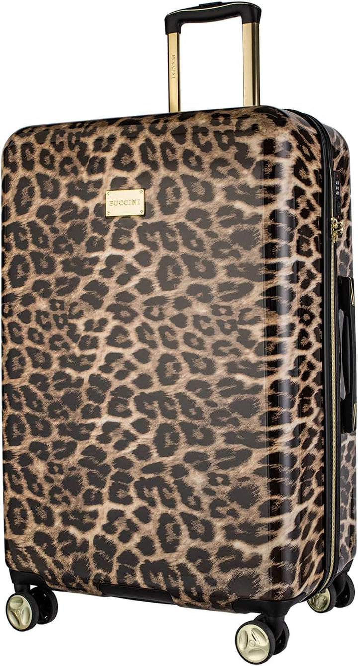 Koffer Reisekoffer Hartschalen Trolly Puccini® Beverly Hills (Leopard Beige 6, Set: Gross + Mittelgr