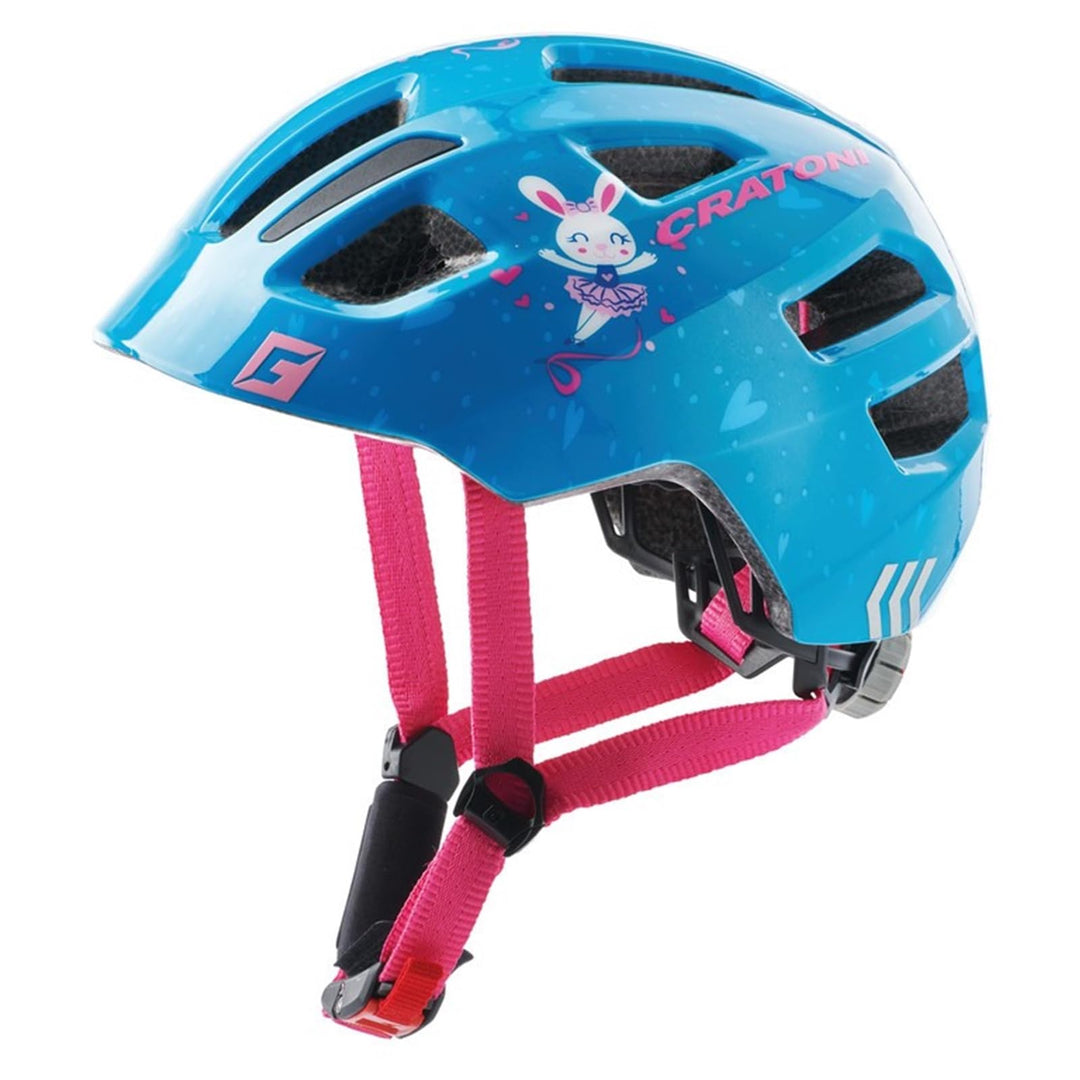 Cratoni Unisex Jugend Maxster Fahrradhelm, Hase/Blau Glanz, XS/S