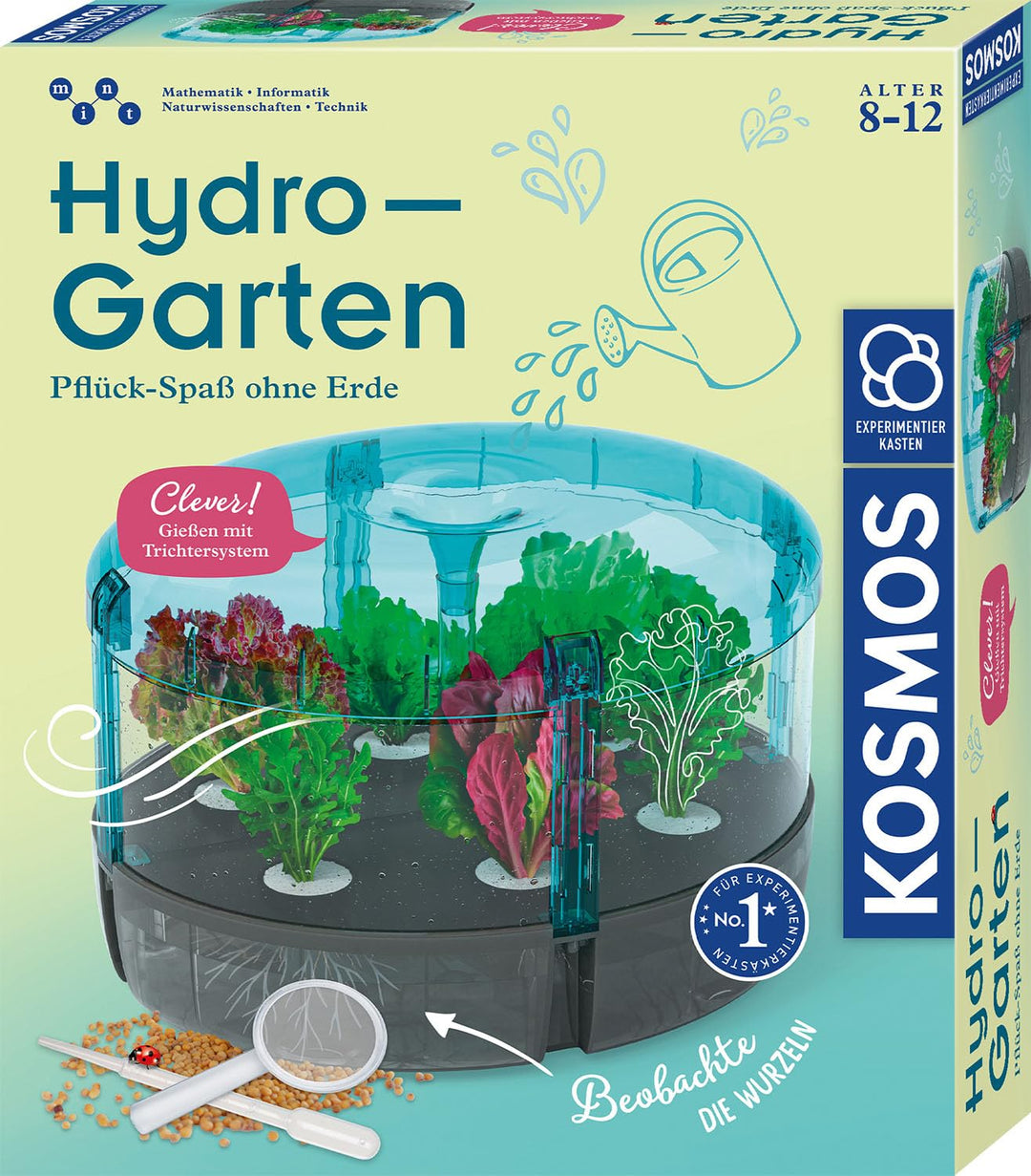 KOSMOS 637293 Hydro-Garten, Pflück-Spass ohne Erde, Experimentierkasten für Kinder ab 8 Jahre, Hydro