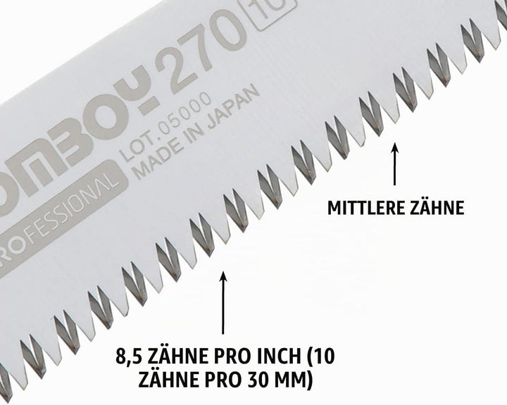 Silky japanische Klappsäge Gomboy 270mm medium, 10 Zähne pro Zoll