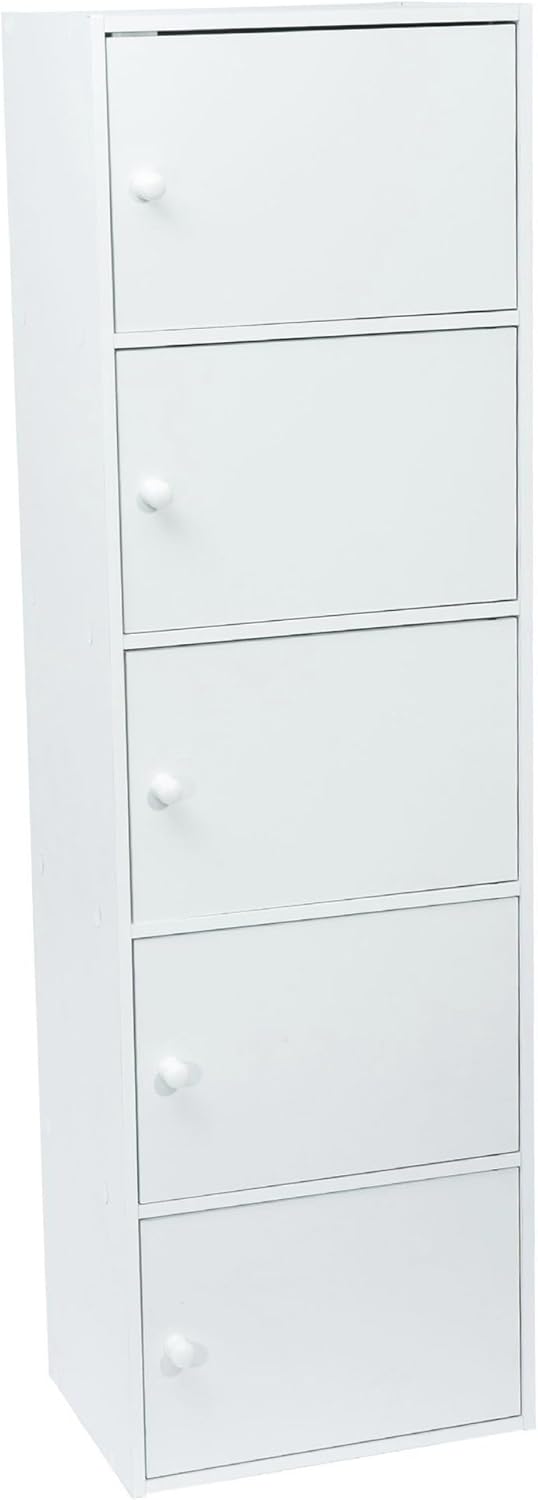 WERKA PRO Weisses Möbel mit Türen 5 Türen (133 x 40 x 29 cm) 5 Türen (133 x 40 x 29 cm) Weiss, 5 Tür