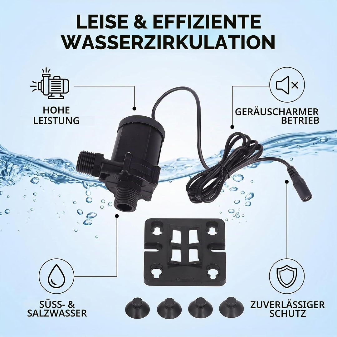 Brushless Tauchpumpe, DC 12V Druckwasserpumpe Ultra Leise, 700L/H, für Aquarium Brunnen Steingarten