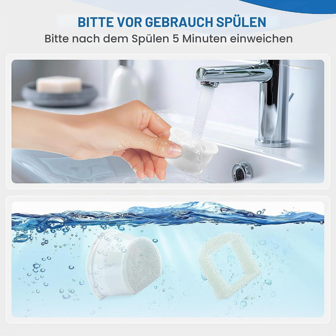 Katzenbrunnen Filter für PetSafe Drinkwell, 12 Pcs Ersatzfilter Trinkbrunnen Katzen &amp; 12 Pcs Schaumf
