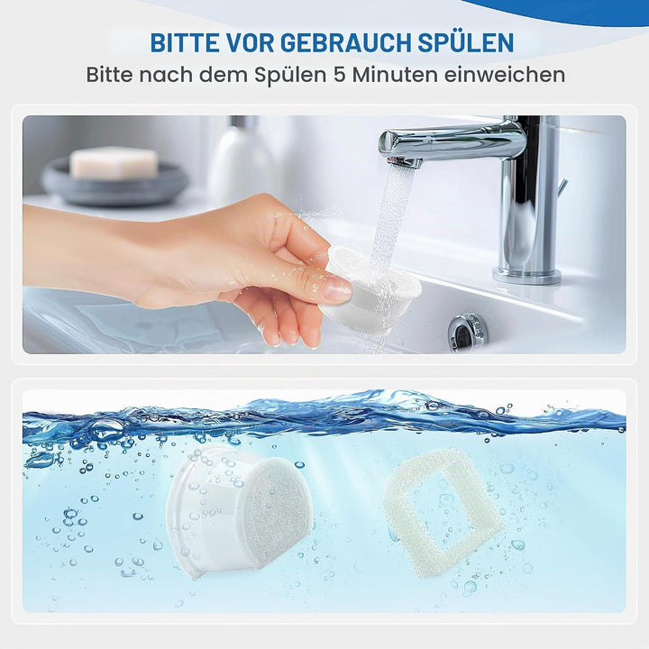 Katzenbrunnen Filter für PetSafe Drinkwell, 12 Pcs Ersatzfilter Trinkbrunnen Katzen &amp; 12 Pcs Schaumf