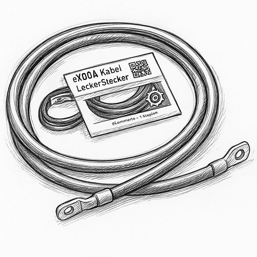 Exoda Batteriekabel 50 mm² 2,5m M10 Kabelschuhe Schwarz geeignet für Auto Boot Motorrad flexibel 99
