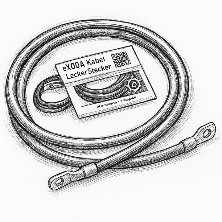 Exoda Batteriekabel 50 mm² 2,5m M10 Kabelschuhe Schwarz geeignet für Auto Boot Motorrad flexibel 99