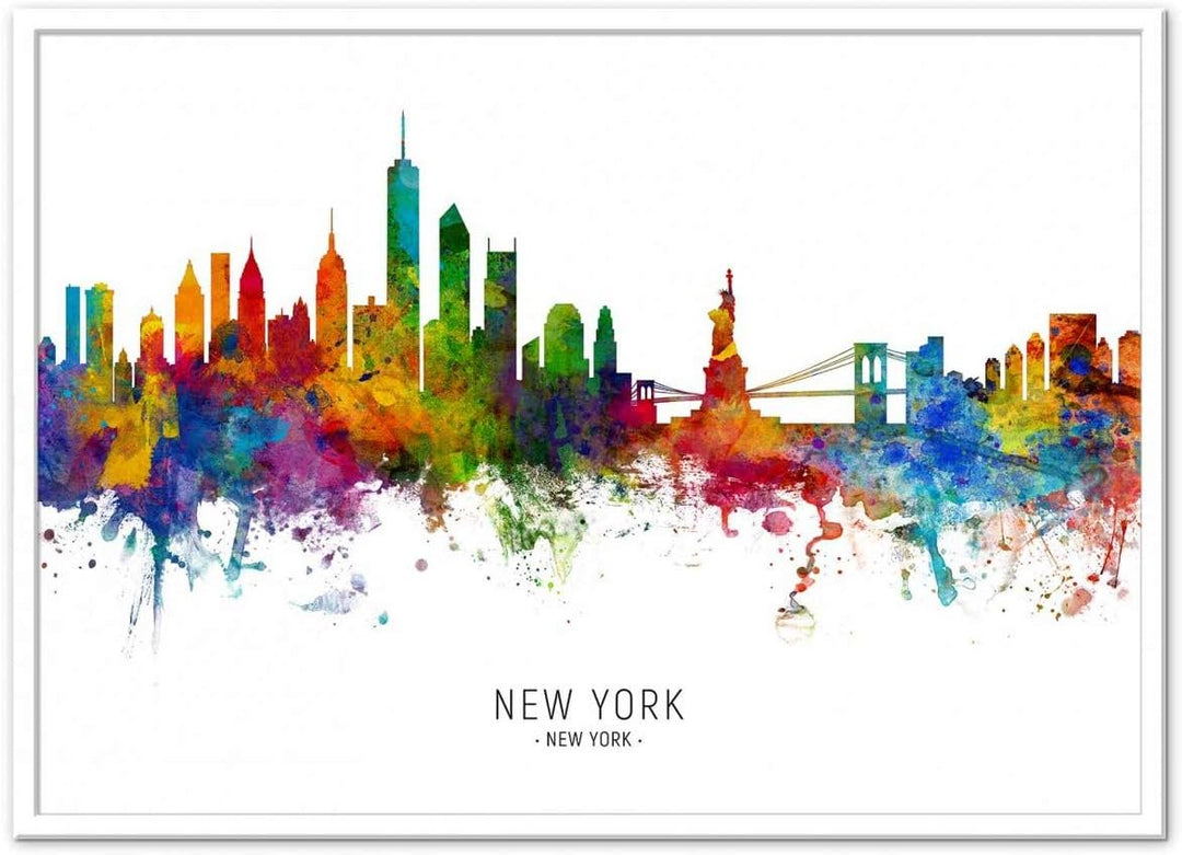 Wall Editions Art-Poster - New-York Skyline (Colored Version) - Michael Tompsett