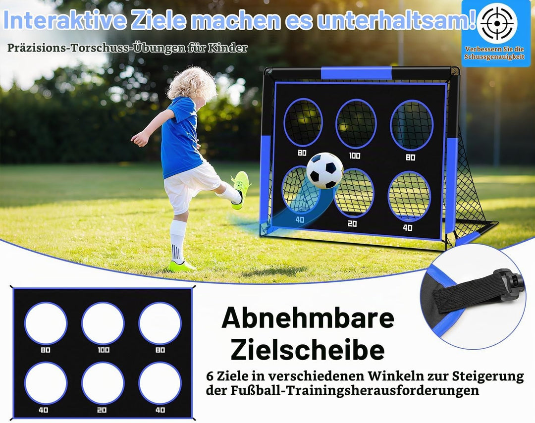 Fussballtore für Garten Kinder - 2-in-1 Fussballtor Kinder Outdoor Einzeltor - Faltbares Fussballtor