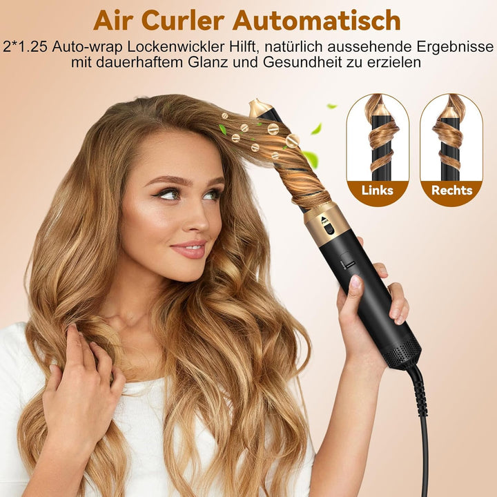 Haarstyler Hair Styler Set Airstyler 6 In 1 Mit Warmluftbürste föhn diffusor Airflow Lockenstab Auto