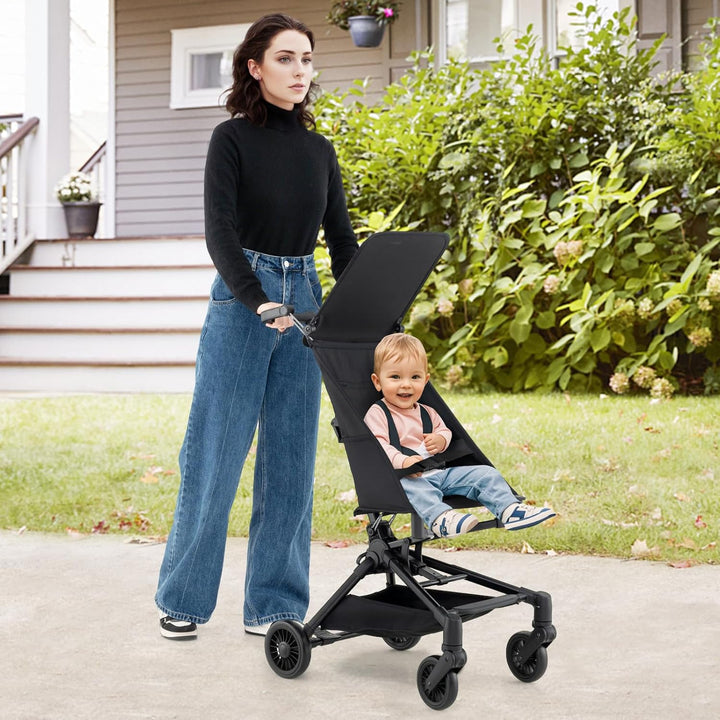 COSTWAY Kinderwagen klappbar für Flugzeug, Reisebuggy kompakt mit verstellbarer & abnehmbarem Verdec