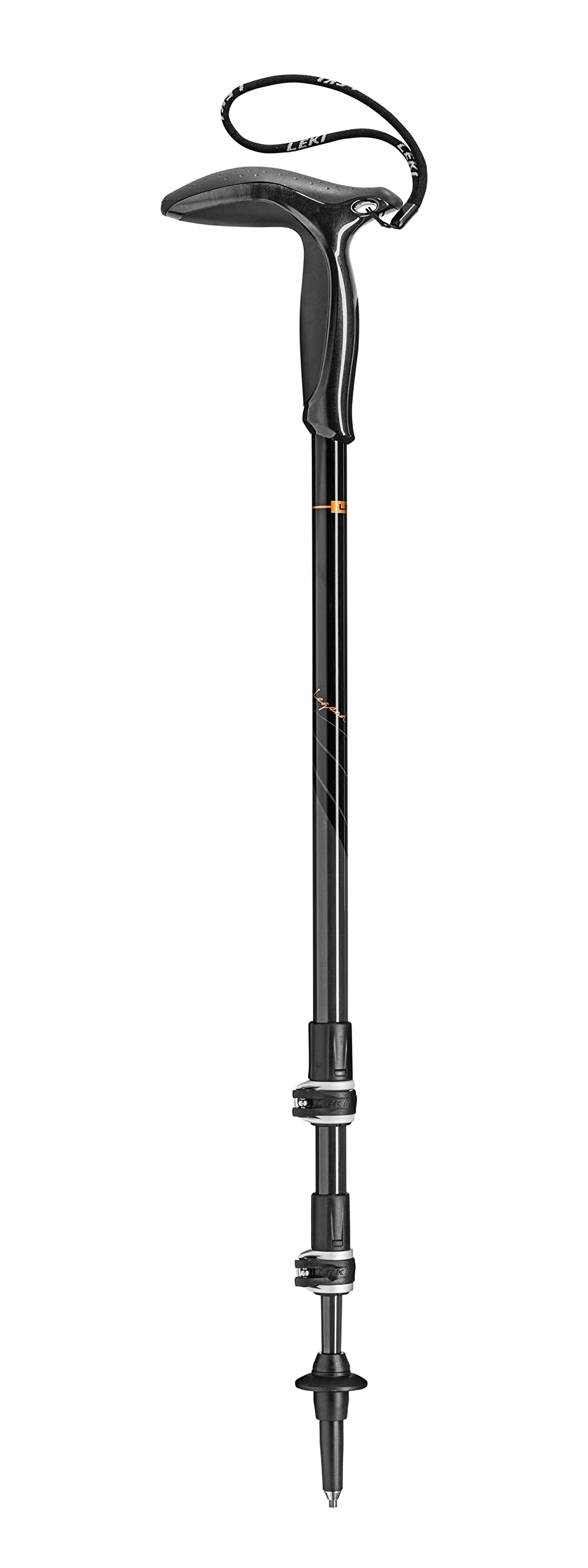 LEKI Legend Black Carbon Verstellbarer leichter Wanderstock (einzeln) für Trekking & Wandern natural