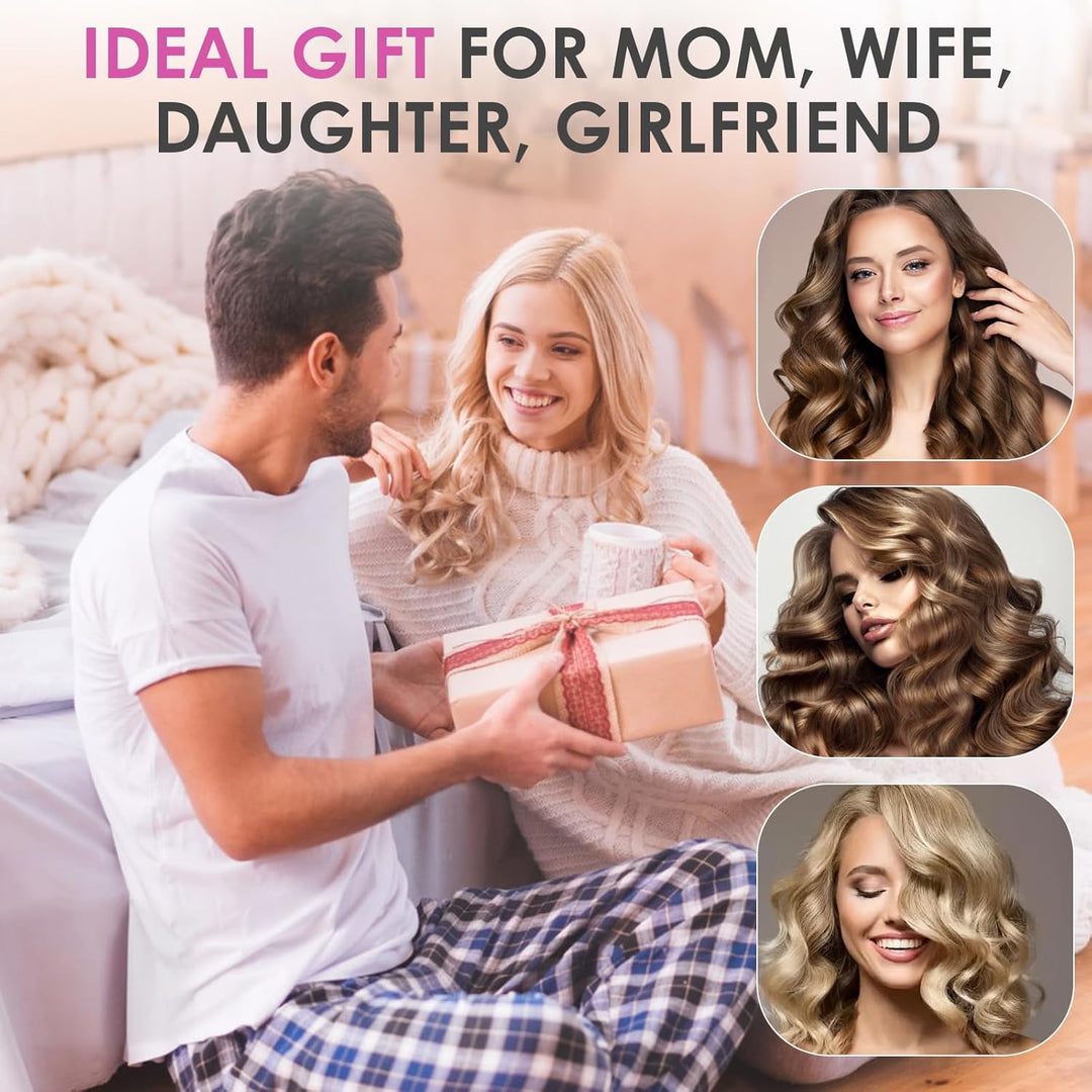 Lockenstab Automatisch Professioneller, Curling Iron, Rotierender Anti-Verbrühungs-Keramik-Lockensta