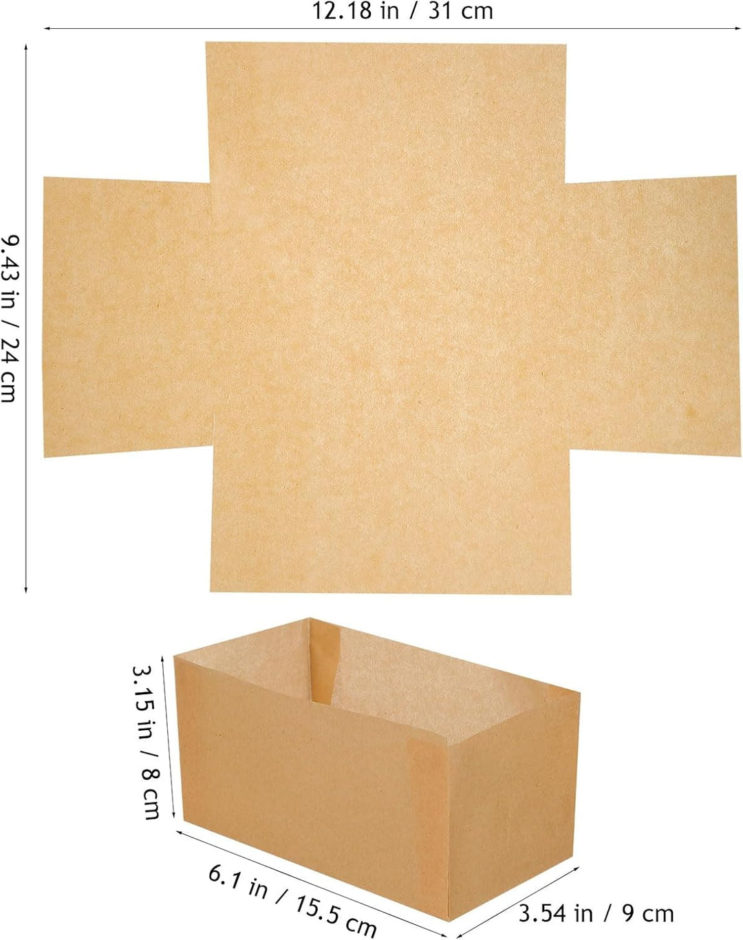 NOLITOY 50 Stück Backpapier für Kastenform Antihaft Einleger Brotbackform Rechteckig Kuchenform Papi