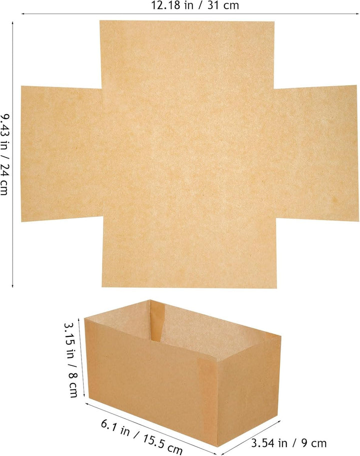 NOLITOY 50 Stück Backpapier für Kastenform Antihaft Einleger Brotbackform Rechteckig Kuchenform Papi