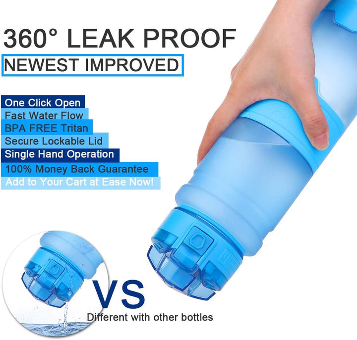 Zounich Trinkflasche 1L Sport BPA frei Auslaufsicher 700ml/500ml/400ml Wasserflasche Kunststoff Spor