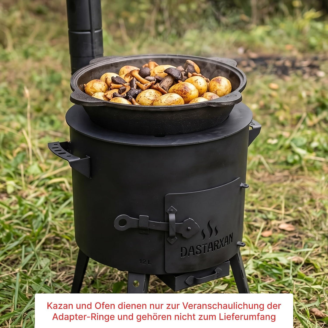 4BIG.fun Adapter - Ringe für Eintopfofen 38-42 cm Utschak Herdplatte für Feuerkessel Anpassungsplatt