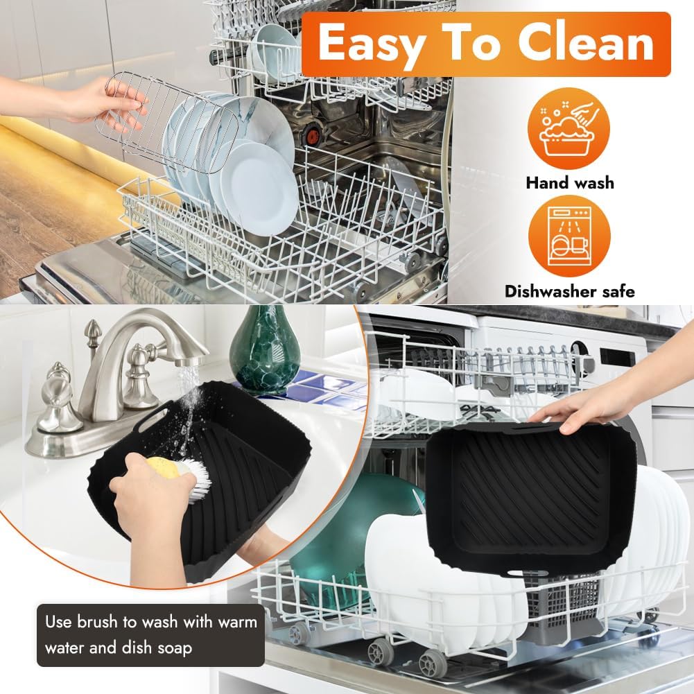 YQL Heissluftfritteuse Zubehör für Philips Airfryer 3000/Tefal EY9018 Dual Easy Fry, Silikonform Hei