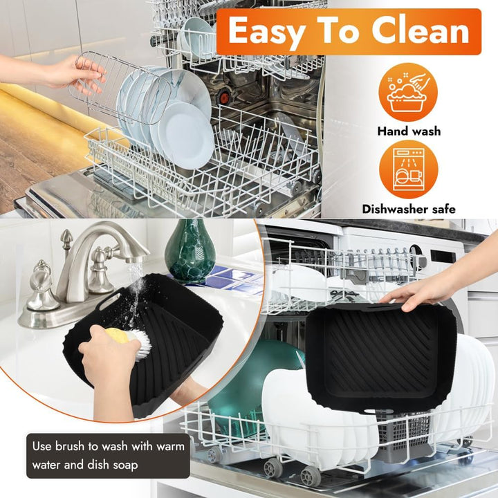 YQL Heissluftfritteuse Zubehör für Philips Airfryer 3000/Tefal EY9018 Dual Easy Fry, Silikonform Hei