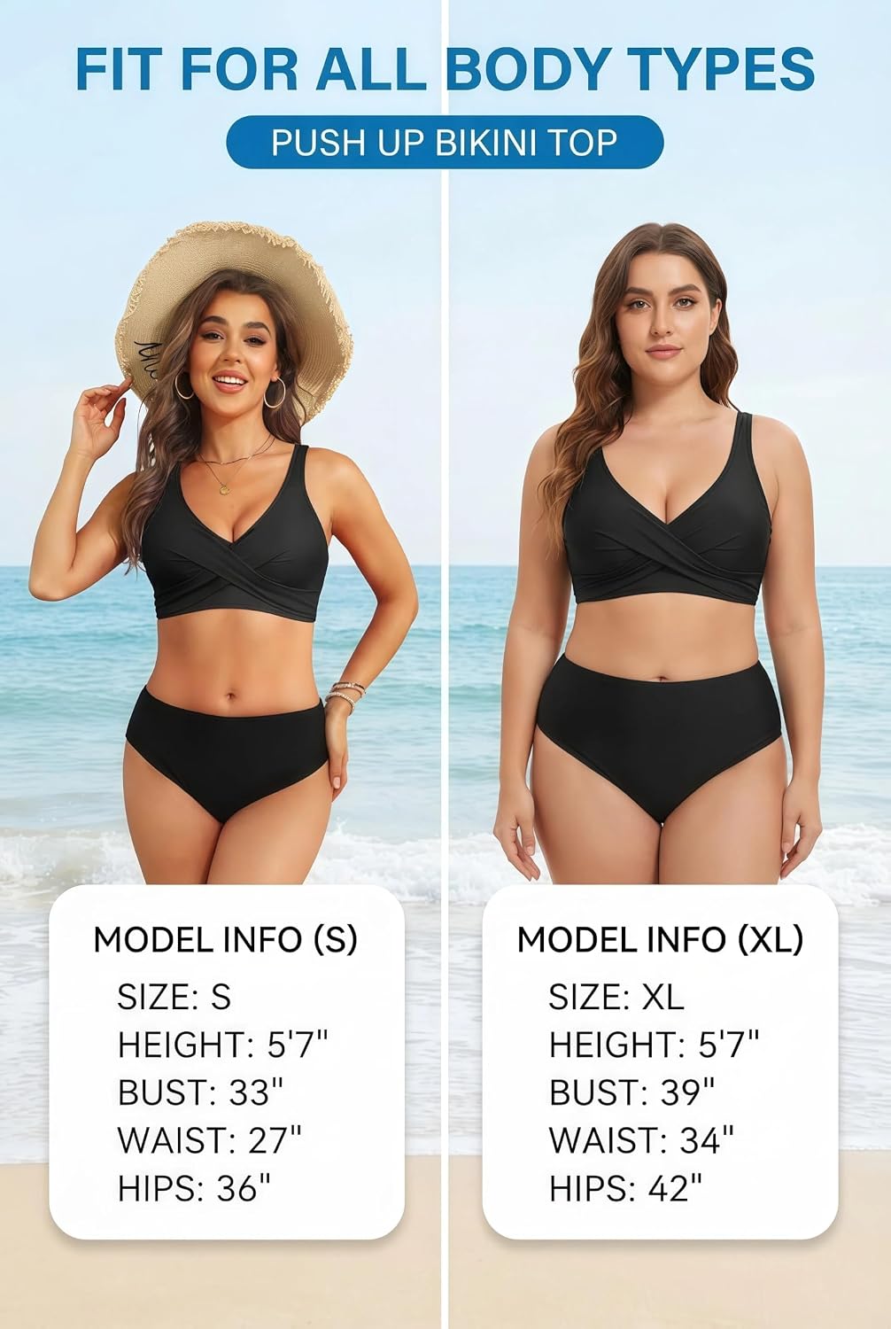Aqua Eve Damen-Bikinioberteil, volle Abdeckung, ohne Unterteil, Push-up-Badeanzüge, Sport-BH, Badean