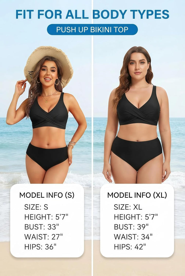 Aqua Eve Damen-Bikinioberteil, volle Abdeckung, ohne Unterteil, Push-up-Badeanzüge, Sport-BH, Badean