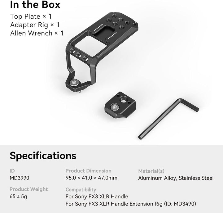 SMALLRIG FX3 XLR Griffplatte Handle Top Plate für Sony FX3 / FX30 XLR-Einheit - MD3990