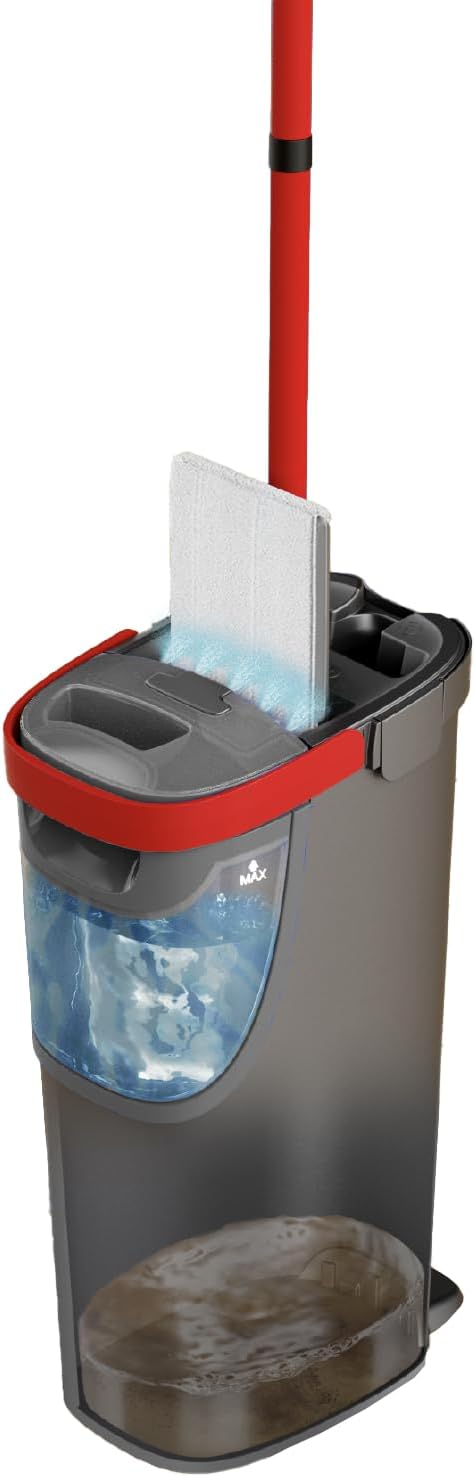 Vileda Bodenwischer Reinigungsset H2PRO Flat Mop Stiel Zweitanksystem Wischer