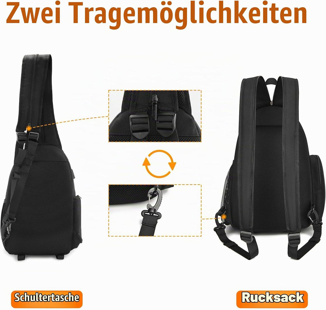 Cwatcun Kameratasche, Kamera-Umhängetasche, SLR-Kameratasche mit USB-Ladeanschluss Kompatibe, wasser