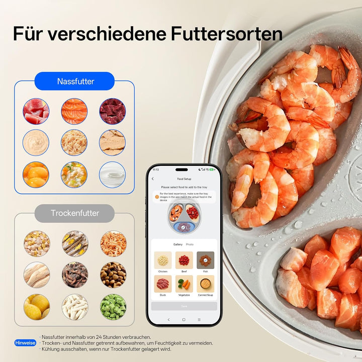 UBPET Automatischer Futterspender für Katzen & kleine Hunde, geeignet für Nass Trockenfutter, mit Ha