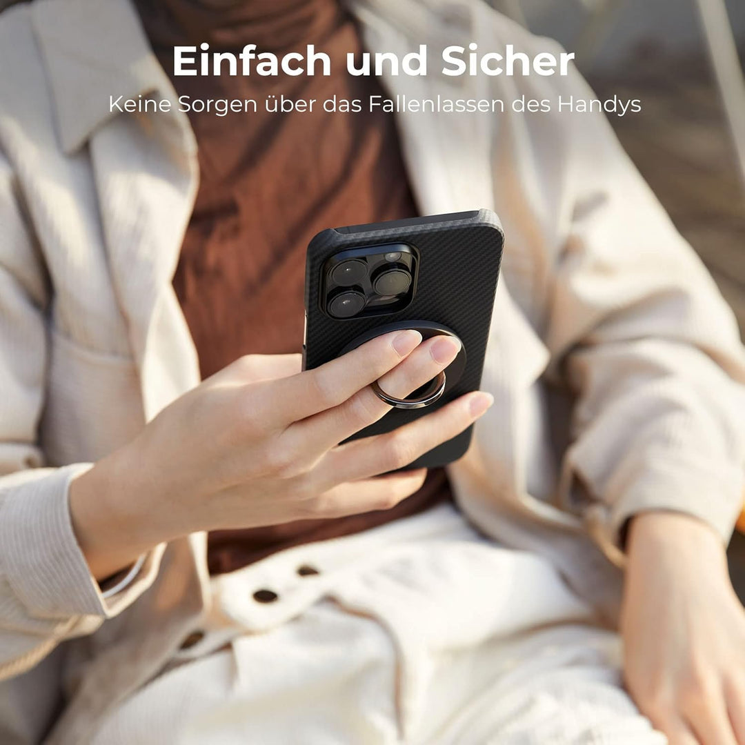 PITAKA Handy Ring Halterung Kompatibel mit Magsafe Magnetischer Griff Ring Halter mit NFC Funktion E