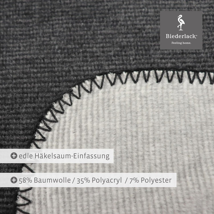 biederlack® Wohndecke Double Optic Anthrazit-Silber, Sofadecke 150x200 cm, Anthrazit-silber