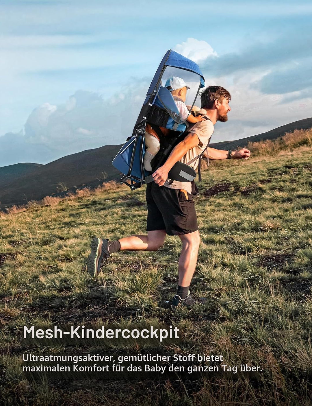 besrey Kraxe Kindertrage mit Aufbewahrungstasche, tragbare Kinderrückentrage für Reise, Kinderkraxe