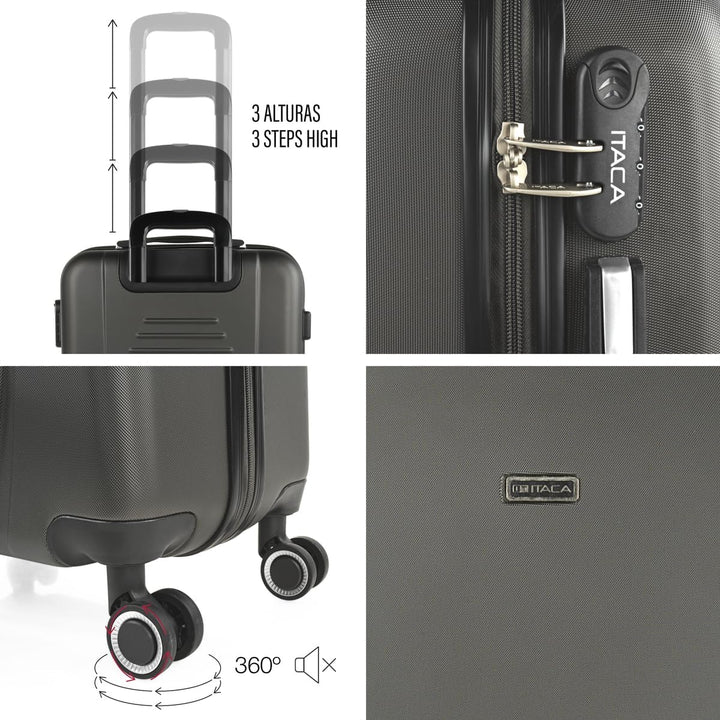 ITACA - Trolley Handgepäck Cabin Trolley Koffer Reisekoffer Hartschalenkoffer mit Zahlenschloss - Ka