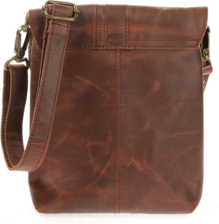 LECONI kleine Umhängetasche Damentasche Herrentasche Ledertasche für Damen + Herren Tasche aus Leder