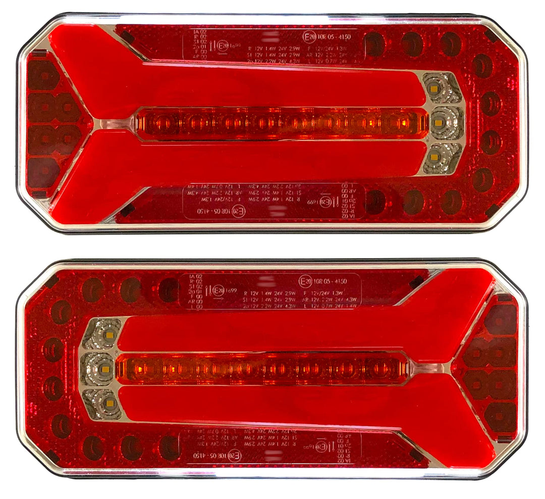 MelTruck® 2 LED Rückleuchte Rücklicht 12V 24V für LKW PKW Anhänger 4 Funktionen E20 SET