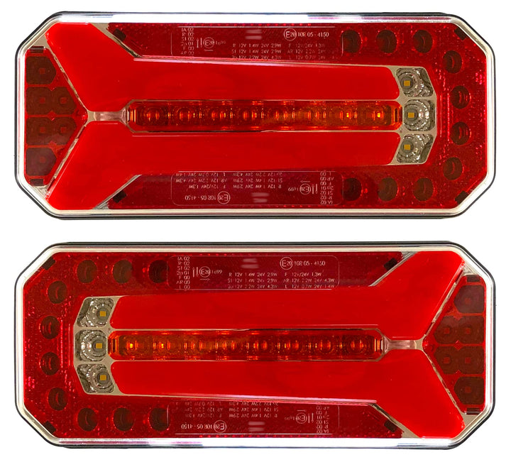 MelTruck® 2 LED Rückleuchte Rücklicht 12V 24V für LKW PKW Anhänger 4 Funktionen E20 SET