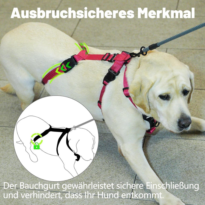 Sicherheitsgeschirr Hund, Anti Zug Hundegeschirr, Panikgeschirr für Hunde, Ausbruchsicheres Geschirr