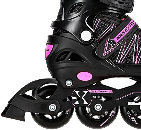 NILS 2in1 Inlineskates/Schlittschuhe Extreme NH11912A Schwarz/Pink ABEC9 Gr. 35-38 verstellbar