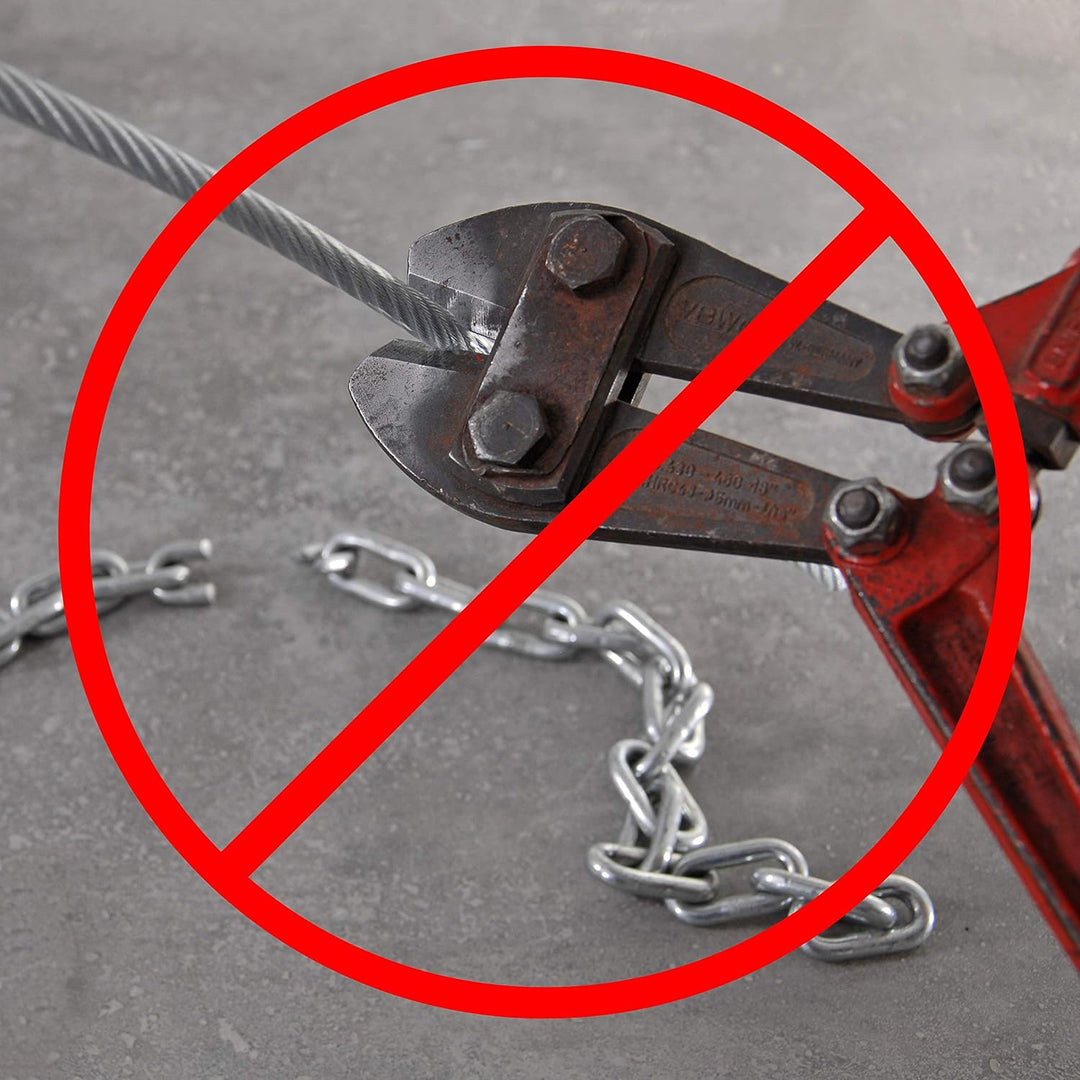 Drahtseile24 Stahlseil ummantelt mit Ösen, Stahlkabel mit Schlaufen, Schlaufenkabel - Diebstahlsiche