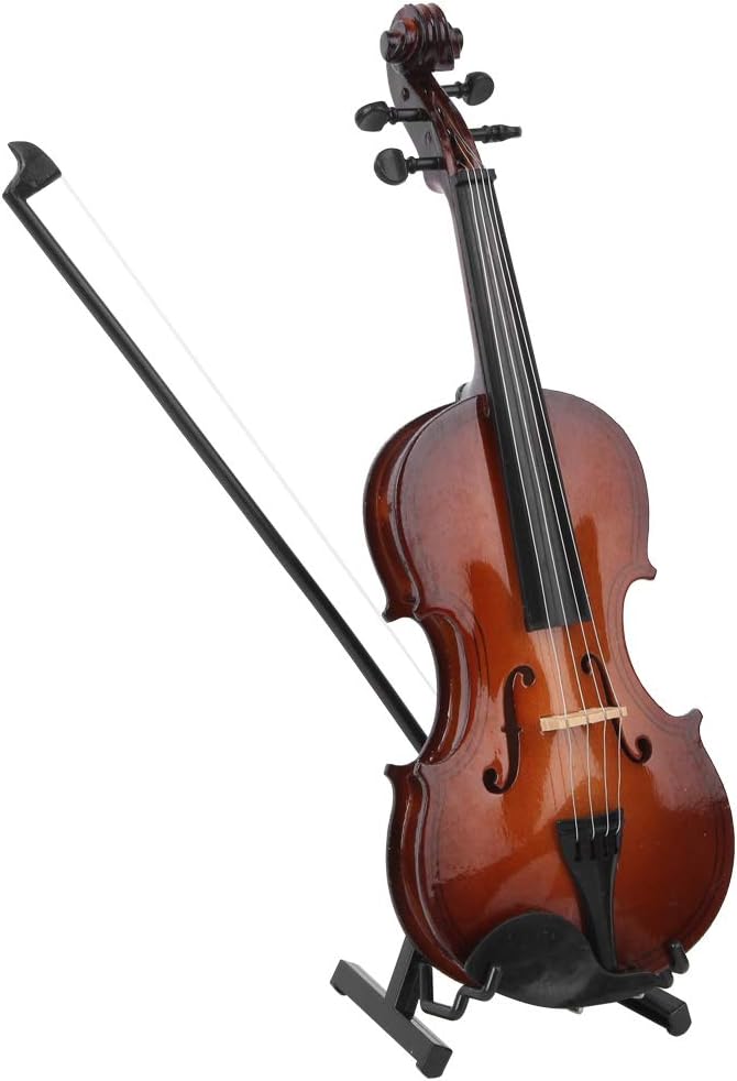 Jadpes Hölzernes Miniatur-Geigenmodell, 20 cm Musikinstrument Handgemachtes Geigenmodell Dekoration