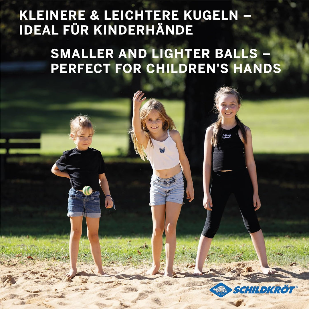 Schildkröt Boccia Set aus FSC Holz für Kinder und Familien I 6 farbige Boccia Kugeln Plus Zielkugel
