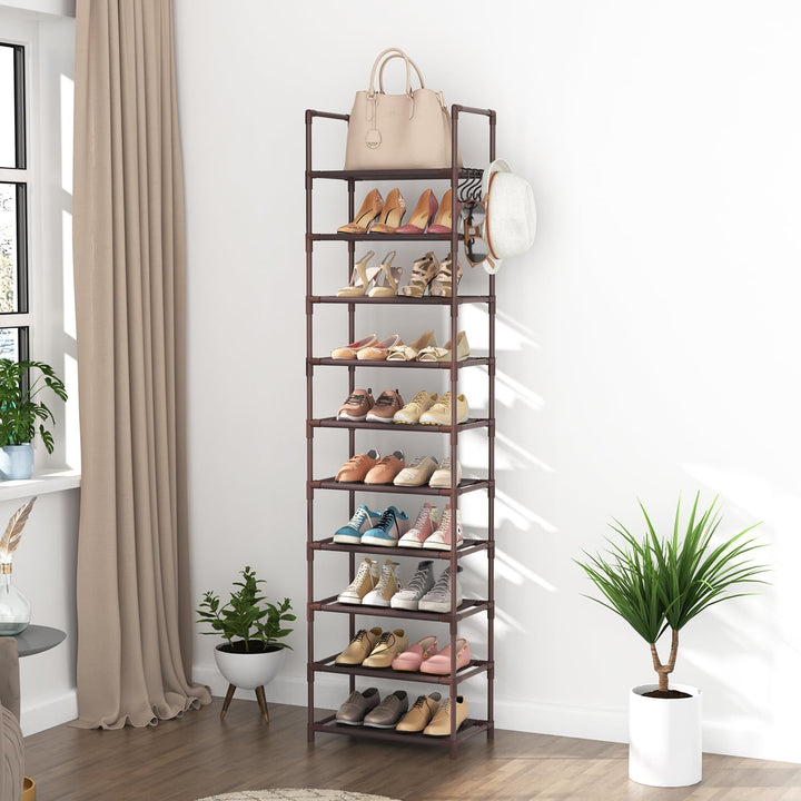 Schuhregal mit 10 Ebenen, Schuh-Organizer für 20-25 Paar Schuhe, offener Schuhschrank hoch, Schuhstä