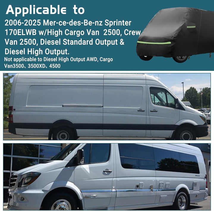 Vollständige Autoabdeckung für Mercedes Sprinter 2006-2025, wasserdichter Wohnmobil-Überzug mit seit