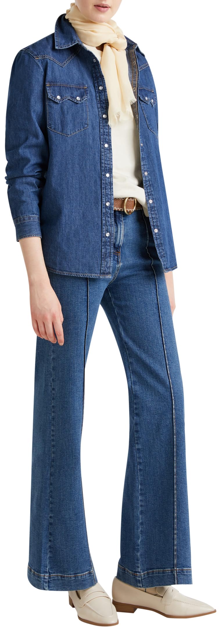 United Colors of Benetton Hemd 5RZKDQ06T, Blau, M Damen, blau, Medium